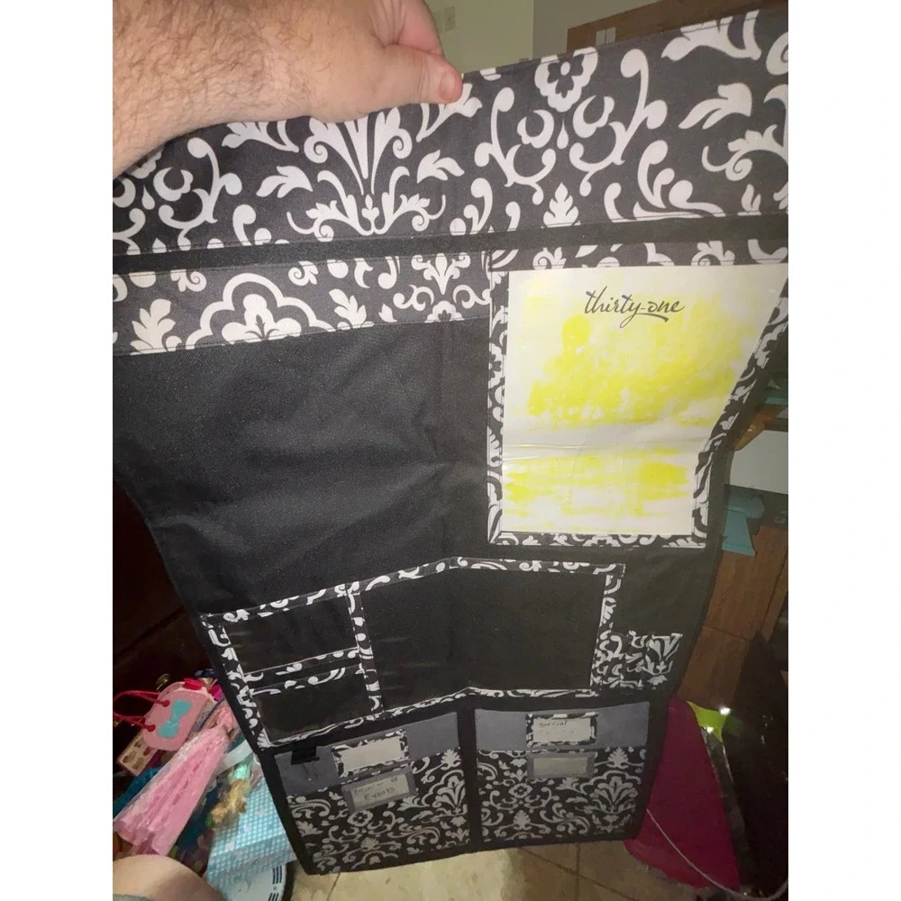 Thirty One  Wall Organizer Large Hang Up Home Office Teacher School Black White